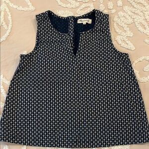 Madewell Daisydot Cutout Zipper Back Adorable Top Size SMALL